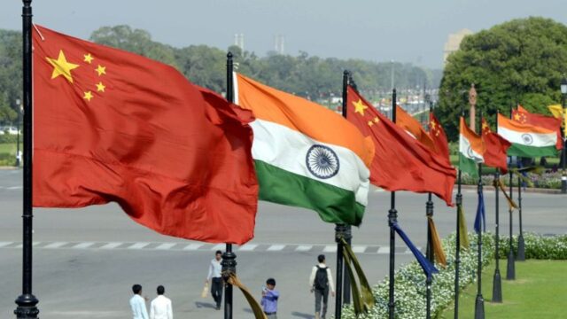 Flags of China and India