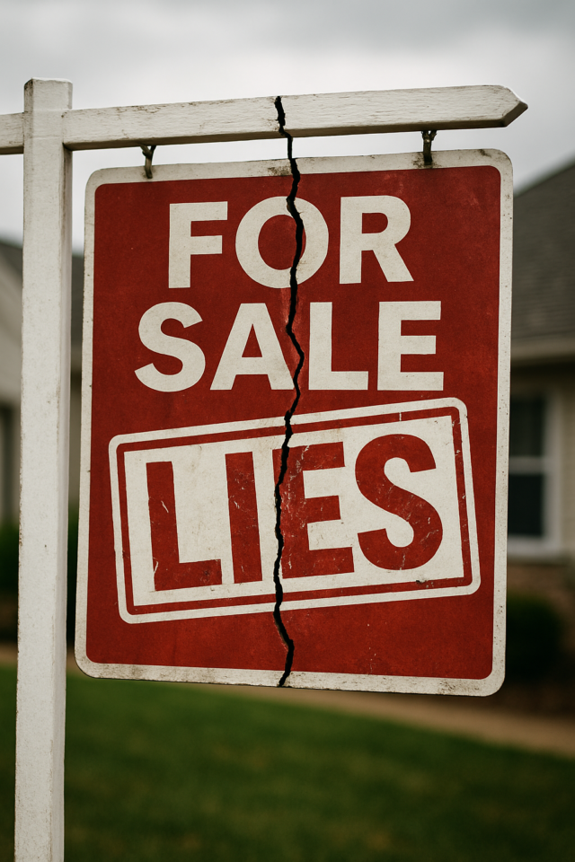 Real estate lies sign