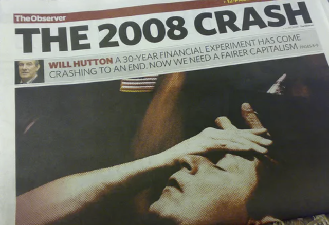 newspaper article about the 2008 crash